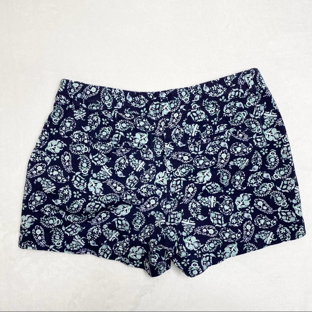 LOFT Navy Patterned Shorts Size 2 - Picture 3 of 4